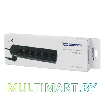 Сетевой фильтр IPPON BK-232-SW (черный) картинка 3